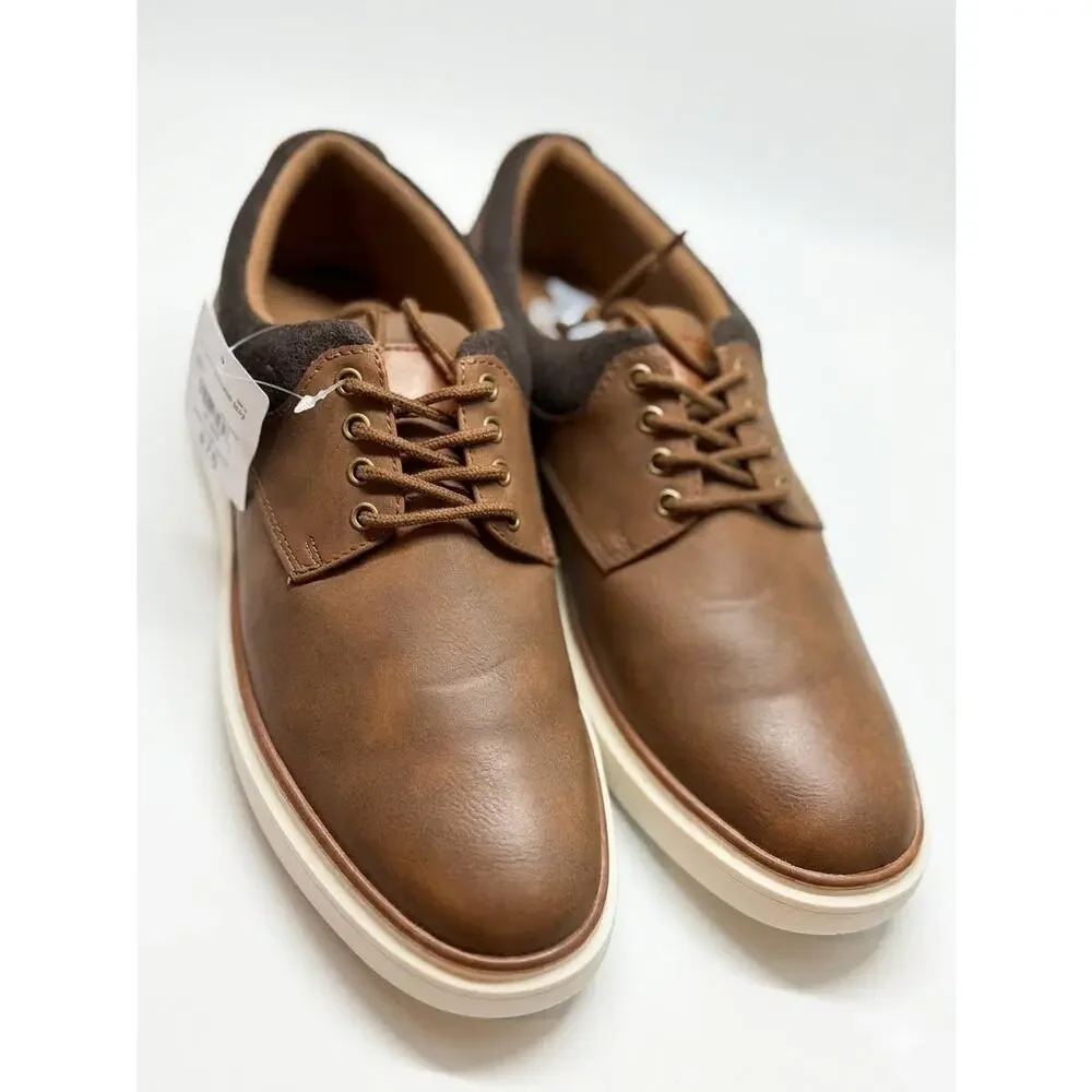 NEW! St. John's Bay Harrison Mens Round Closed Toe Oxford Shoes 10M Brown